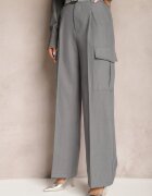 bisou's project Pantaloni Gri închis Largi Talie înaltă Stil elegant Cu buzunare cargo Dekanna