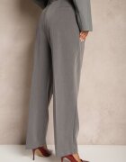 bisou's project Pantaloni Gri închis Talie înaltă stil costum cu buzunare Junife