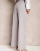 bisou's project Pantaloni Gri Talie înaltă Stil costum cu curele și catarame Daklena