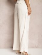 bisou's project Pantaloni Largi Bej deschis Talie înaltă cu Buzunare Keanne