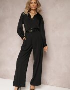 bisou's project Pantaloni Negri cu Talie Înaltă și Picioare Largi Ellika