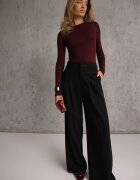 bisou's project Pantaloni Negri Eleganti de Costum cu Talie Înaltă Lainiva