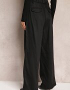 bisou's project Pantaloni Negri Largi High Waist cu Buzunare Keanne
