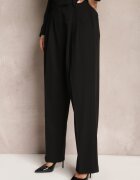 bisou's project Pantaloni Negri Talie înaltă în Stil Costum cu Buzunare Junife