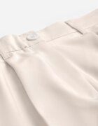 bisou's project Pantaloni scurți bej deschis cu croială de costum High Waist cu adaos de viscoză Mavvia