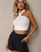 bisou's project Pantaloni scurți Bleumarin Tip Bermuda din Bumbac și In Talie înaltă Fiefia