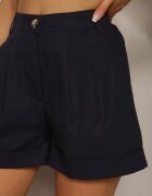 bisou's project Pantaloni scurți Bleumarin Tip Bermuda din Bumbac și In Talie înaltă Fiefia