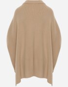 bisou's project Poncho oversize din tricot cu mânecă scurtă închis cu nasturi Obsidis Bej