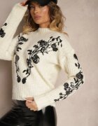 bisou's project Pulover Bej deschis cu Lână Paiete și Broderie Florală Boredi