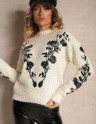 bisou's project Pulover Bej deschis cu Lână Paiete și Broderie Florală Boredi