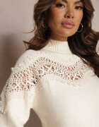 bisou's project Pulover Bej deschis Tricotat cu Inserție din Dantelă Laroline