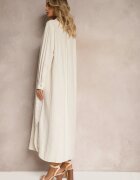 bisou's project Rochie Ajourată Bej deschis Stil cămașă Din viscoză și in Cu șlițuri și nasturi Sannesti