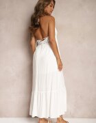 bisou's project Rochie Albă Boho Evazată din Viscoză Risalenne