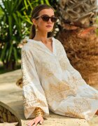 bisou's project Rochie Albă Brodată Cloș cu Mânecă Largă Kalee