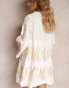 bisou's project Rochie Albă Brodată Cloș cu Mânecă Largă Kalee