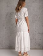 bisou's project Rochie Albă Brodată Din bumbac cu elastic în talie Ineryna