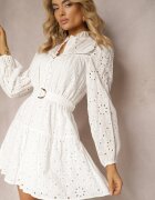 bisou's project Rochie Albă de Bumbac cu Croială Cloș cu Broderie Decorativă Bealiosa