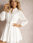 bisou's project Rochie Albă de Bumbac cu Croială Cloș cu Broderie Decorativă Bealiosa