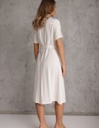 bisou's project Rochie Albă din Vâscoză cu In Nasturi Mânecă Scurtă și Curea din Material Gracilla