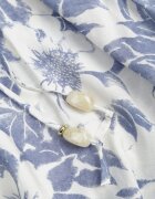 bisou's project Rochie Albastru-Alb din viscoză legată în talie cu mâneci decorative Nanea