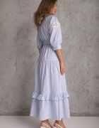 bisou's project Rochie Albastru deschis cu Decolteu Petrecut cu Curea în Talie cu Croială Evazată Pialisa