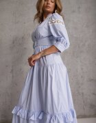 bisou's project Rochie Albastru deschis cu Decolteu Petrecut cu Curea în Talie cu Croială Evazată Pialisa