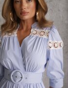 bisou's project Rochie Albastru deschis cu Decolteu Petrecut cu Curea în Talie cu Croială Evazată Pialisa