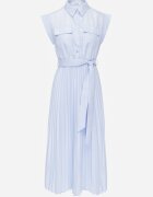 bisou's project Rochie Albastru deschis Plisată din Bumbac Decorată cu o curea Lirabelle