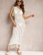 bisou's project Rochie Asimetrică Mulată Albă cu o singură bretea Finisată cu șnururi Alareva