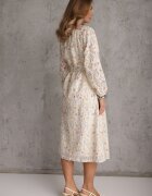 bisou's project Rochie Bej cu Croială Cloș cu Cordon din Material și cu Imprimeu Floral Dimtina