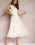bisou's project Rochie Bej deschis Evazată Lungă cu nasturi cu croială cambrată Jovitta