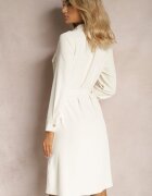 bisou's project Rochie Bej deschis Utility cu croială tip cămașă cu buzunare și curea din material Niobella