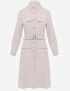 bisou's project Rochie bej Utility cu croială tip cămașă cu buzunare și cordon textil Niobella