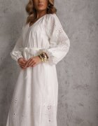 bisou's project Rochie Boho Albă din bumbac cu broderie șnur și detalii ajurate Adrirena