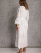 bisou's project Rochie Boho Albă din bumbac cu broderie șnur și detalii ajurate Adrirena
