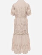 bisou's project Rochie brodată bej de bumbac cu elastic în talie Ineryna