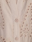 bisou's project Rochie brodată bej de bumbac cu elastic în talie Ineryna