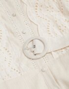 bisou's project Rochie-cămașă Bej Ajurată cu Curea din In și Viscoză Arinemes