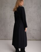 bisou's project Rochie cămașă evazată cu curea și inserții cu broderie din viscoză Nireval Bleumarin