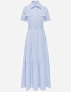 bisou's project Rochie de bumbac albastră evazată cambrată în talie Nenefia