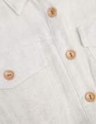 bisou's project Rochie din viscoză bej închis cu in nasturi și mânecă scurtă decorată cu curea din material Gracilla