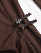 bisou's project Rochie Maro Bodycon din Bumbac și Curele cu Catarame pe Lateral Esenelia