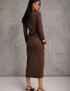 bisou's project Rochie Maro Încrețită din Imitație de Piele Întoarsă Croi Tip Cămașă Esora