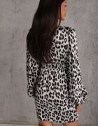 bisou's project Rochie Mini Cambrată Gri Leopard Amiffesa