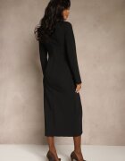bisou's project Rochie Neagră Cintrata cu Nasturi Elegante și Cataramă Metalică Espedia