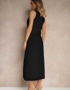 bisou's project Rochie Neagră din Viscoză cu Pliuri și Vestă Încorporată Silitha
