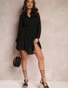 bisou's project Rochie Neagră Legată cu șnur cu volan Moorea