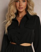 bisou's project Rochie Neagră tip cămașă Pumpa