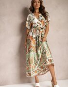 bisou's project Rochie Petrecută Verde Maxi cu elastic în talie și cu fusta evazată Jeanina