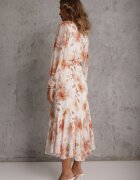 bisou's project Rochie Portocalie Eterică Decorată cu Volane și Cordon Rhelaith